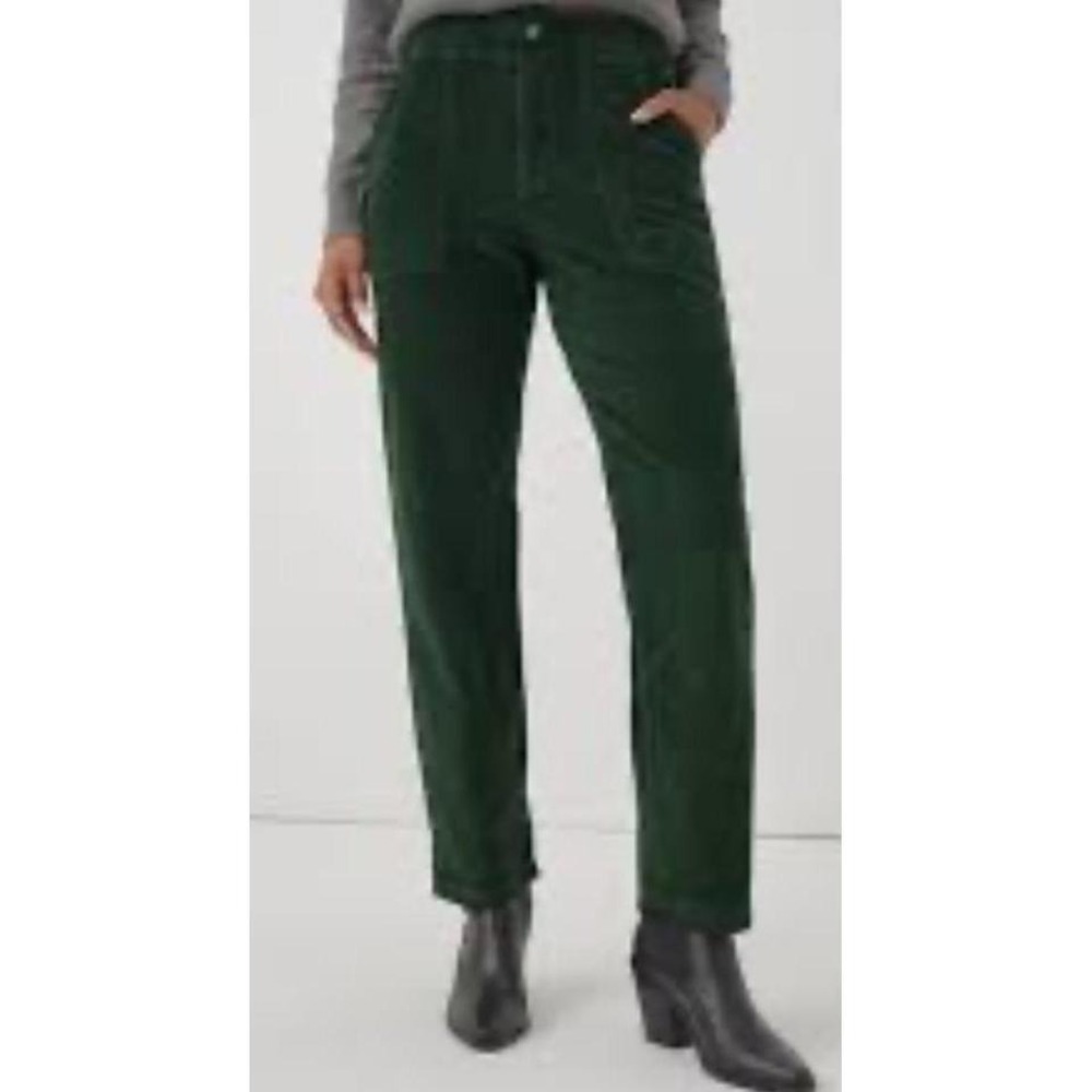 Womens PACT Corduroy Green 100% Organic Cotton Peg Pants